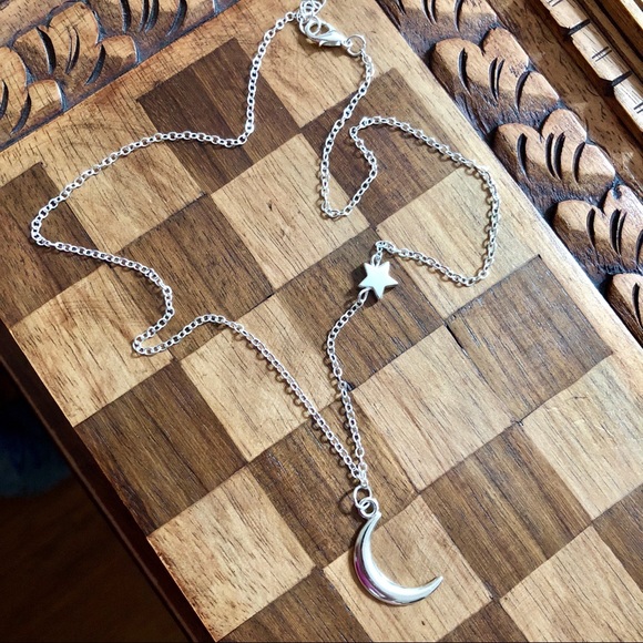 Jewelry - ⚡️2 for $15 Silver Color Moon and Star Necklace